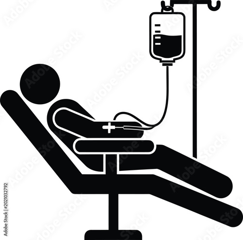 Patient Receiving IV Treatment in Hospital Bed