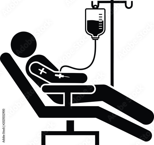 Patient Receiving IV Treatment in Hospital Bed