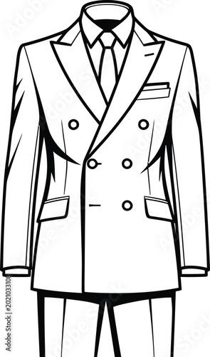 Business Suit Illustration Isolated on White