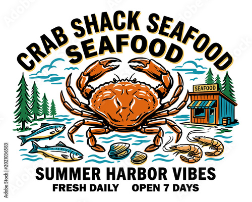 Tableau sur toile Crab shack seafood