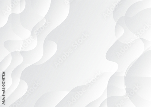 Modern Abstract Background with Flowing White and Gray Wave Shapes