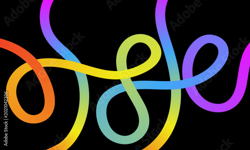 Vibrant interconnected rainbow gradient lines