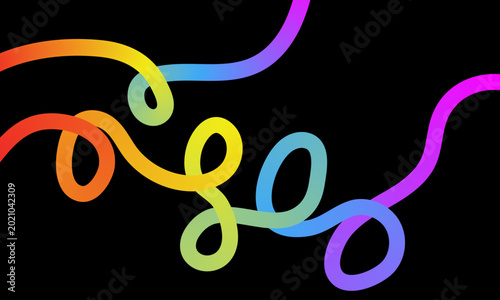 Vibrant rainbow gradient swirls on black