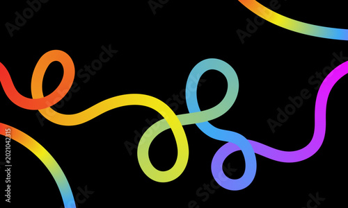 Vibrant rainbow gradient swirls on black background