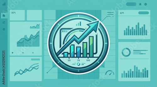 Strategic Business Development with Comprehensive Financial Reporting and Market Analysis Dashboard Illustration for Growth and Optimization