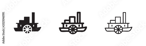 Tableau sur toile Vintage Steamboat Riverboat Maritime Icon