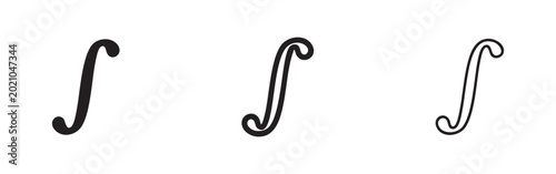 Obraz na płótnie Mathematical Integral Symbol Icon Set in Simple Outline Styles