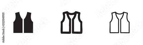 Schilderij op canvas Formal Vest Clothing Icons in Solid, Bold Outline, and Thin Line Styles for Suit
