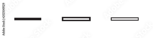Fotografía Horizontal line and simple rectangular bar icon set for divider or dash mark