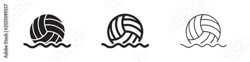 Canvastavla Volleyball Icon: Ball on Waves