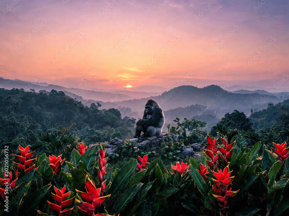 Fototapeta premium Bwindi Forest Landscapes and Mountain Gorillas