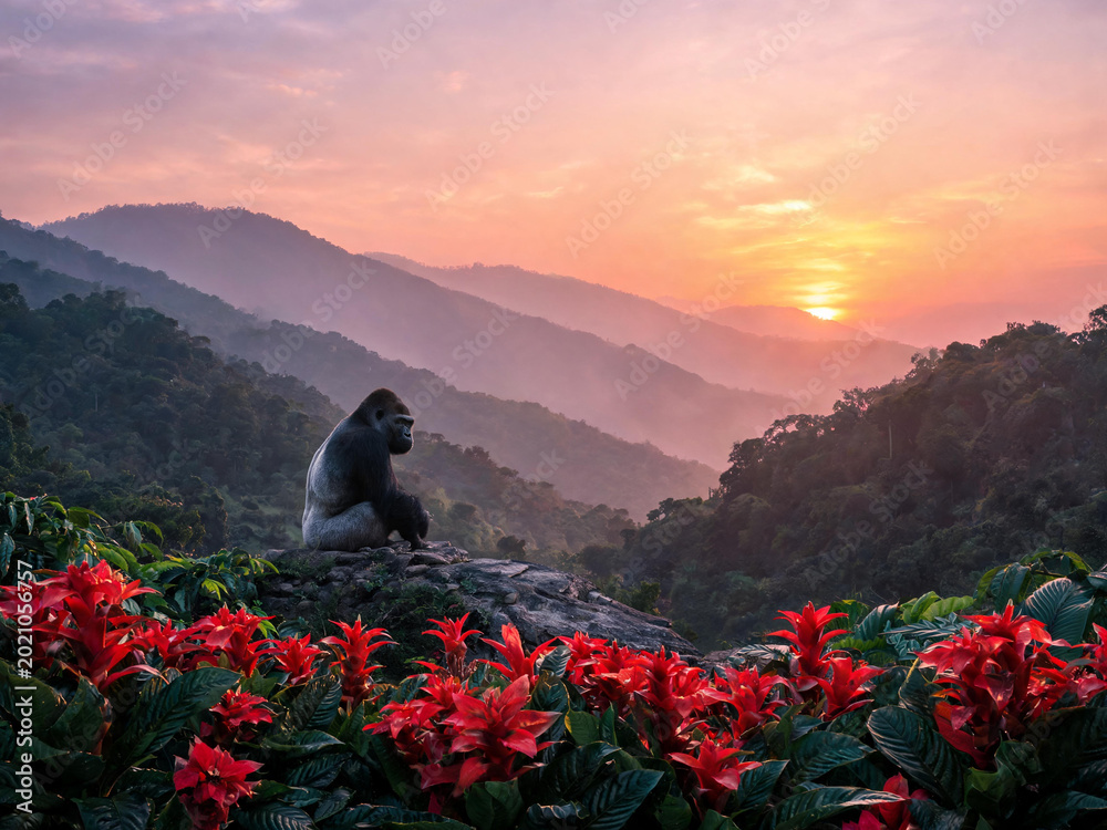 Fototapeta premium Bwindi Forest Landscapes and Mountain Gorillas