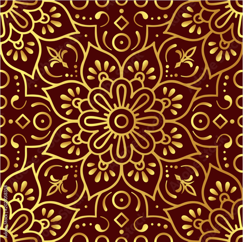 Seemless Golden floral Pattren 02054...