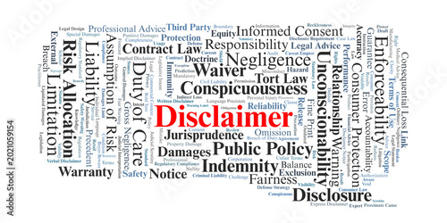 Foto Legal Disclaimer Word Cloud