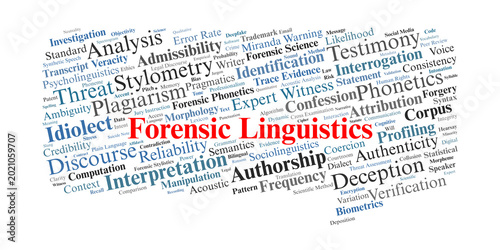 Bild auf Leinwand Forensic Linguistics Word Cloud