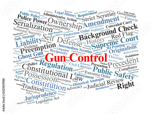 Tableau sur toile Gun Control Word Cloud