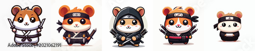 Photography Vector of hamster ninja