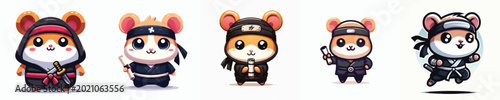 Photography Vector of hamster ninja