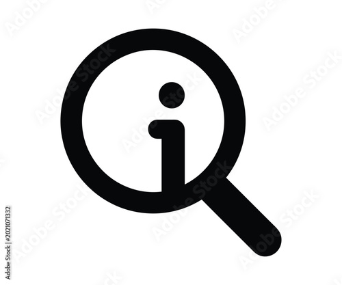 Information icon with magnifying glass