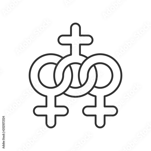 Quadro em tela Women community linear icon