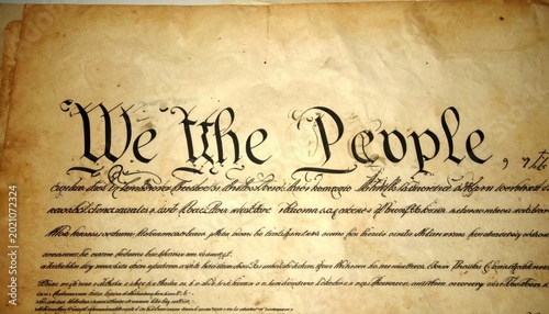 The Preamble to the United States Constitution We the People Document.