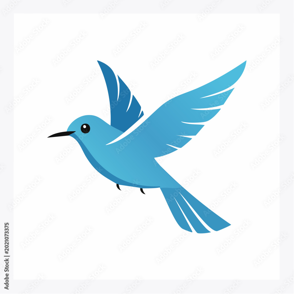 Obraz premium Blue Bird Flying Icon