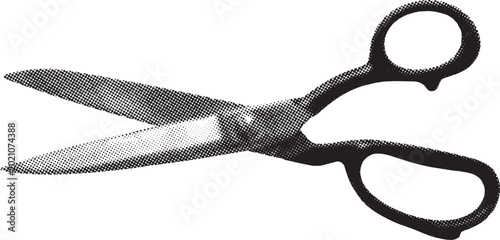 vintage scissors halftone dot pop art icon vector illustration