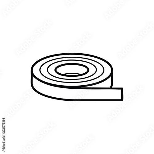 Black and white vector illustration of metal reinforcement strip roll for construction and industrial design