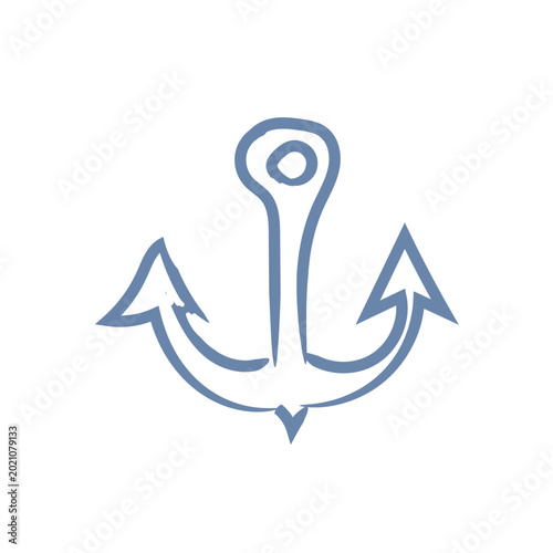 Anchor sign symbol travel ui mascot logo icon doodle
