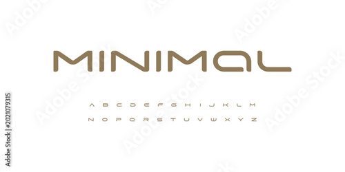Foto Sleek minimal font alphabet with wide spacing letters and futuristic curves for premium branding, fashion tech identity, editorial titles and luxury logo design