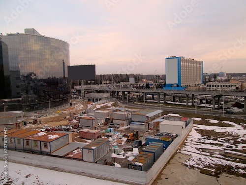 Photography Moscow Early Spring Twilight Fantastic Sky Landscape and Remaining White Snow wi