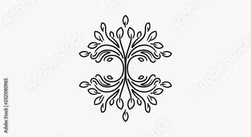 Abstract foliage silhouette on white
