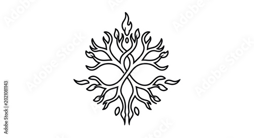 Abstract foliage symbol on white background