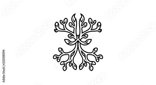 Abstract foliage symbol on white