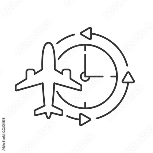 Fotografi Jet lag linear icon