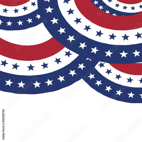 American flag bunting decoration for patriotic holiday