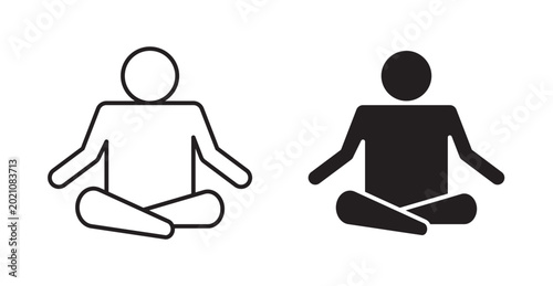 Tableau sur toile Meditation icon. Vector illustration isolated on white.