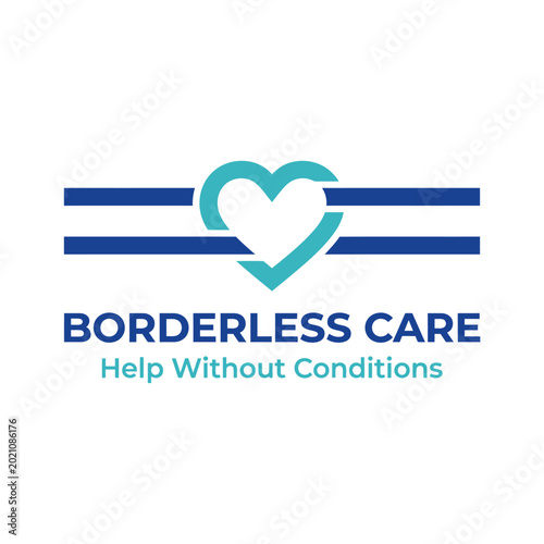 Cuadro en lienzo Borderless Care Logo Heart Symbol.