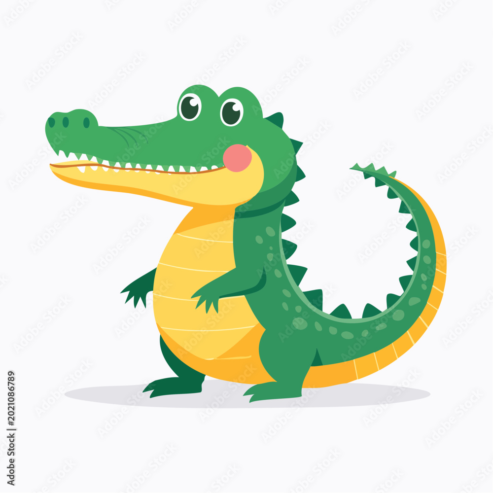 Naklejka premium Cute Cartoon Alligator Illustration