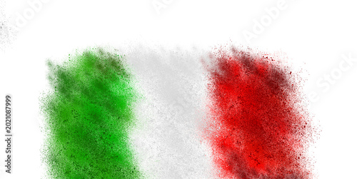 Artistic Grunge Style Flag of Italy with Textured Finish, Abstract Italian Flag Design with Distressed Spray Paint Effect