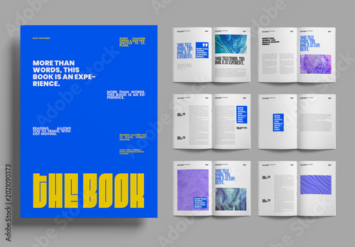 Modern Abstract Book Layout Design Template With Minimal Editorial Magazine Style