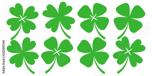Clover leaf illustration in flat style. Clover leaf vector design symbolizes trust, hope, love, and good luck.	