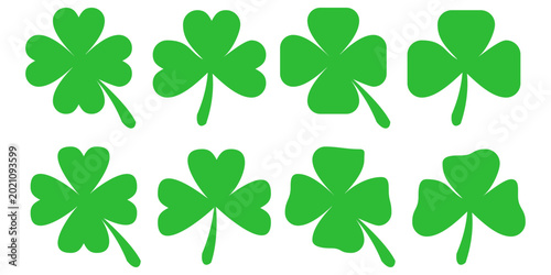Clover leaf illustration in flat style. Clover leaf vector design symbolizes trust, hope, love, and good luck.	