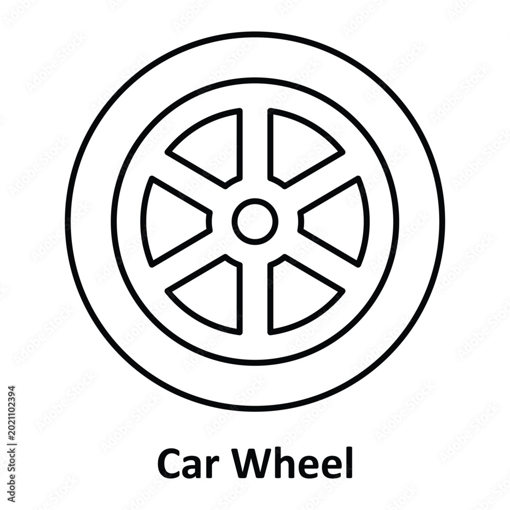 Obraz premium Car Wheel Vector Icon which can easily modify or edit