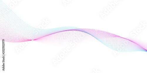 Billede på lærred Light pink or blue colorfull wave line background, technology abstract lines on white background undulate  blue wave line swirl, element for design isolated on white and blue