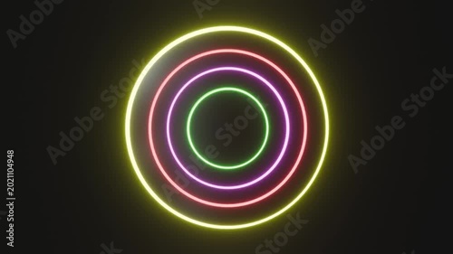 Colorful Neon Ring Light Loop Animation