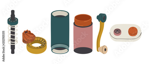 Quadro su tela Manual Coffee Grinder Parts Diagram, Exploded View of Burr Mechanism and Handle