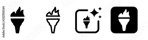 Photos Flaming hand torch icon symbolizing enlightenment knowledge liberty and hope ill