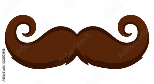Tableau sur toile Brown Curly Moustache Graphic Icon - Vintage Gentleman Style