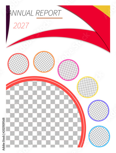 Annual report red template design